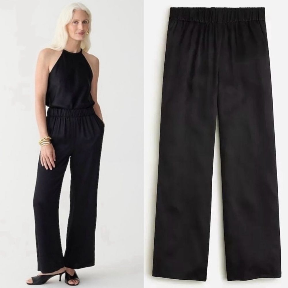 J. Crew Astrid Wide Leg pant Luster Crepe Size 10